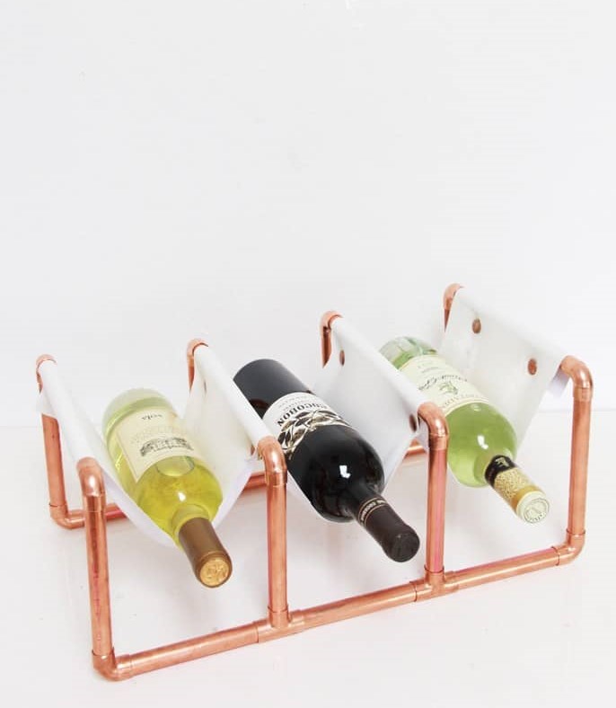 Copper-pipe-and-leather-wine-rack-1