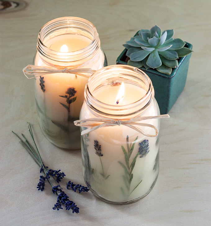 Diy-pressed-herb-candles