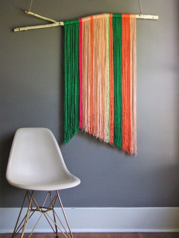 Diy-yarn-wall-art-hanging