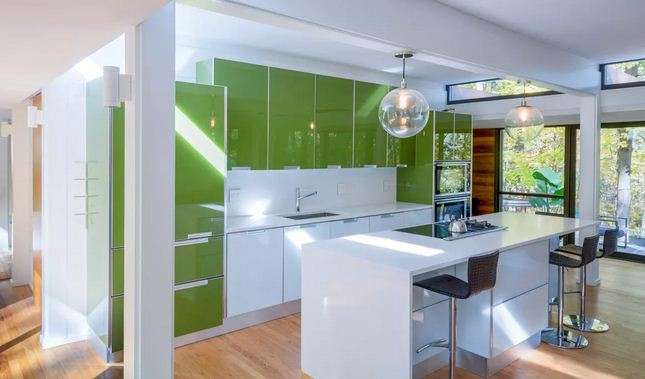 Green glossy cabinet