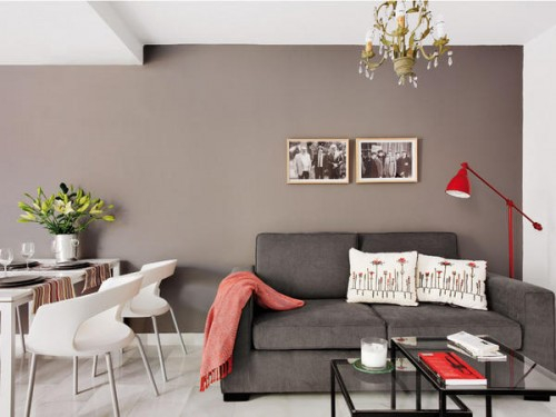 Small apartment interior design with interesting game of colors 1