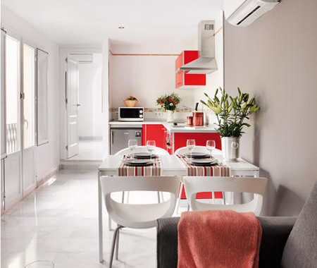 Small apartment interior design with interesting game of colors 2