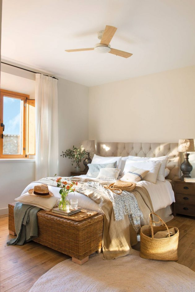 Spring bedroom with rustic touches