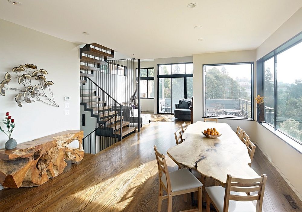 Stunning-side-table-complements-the-live-edge-dining-table-perfectly