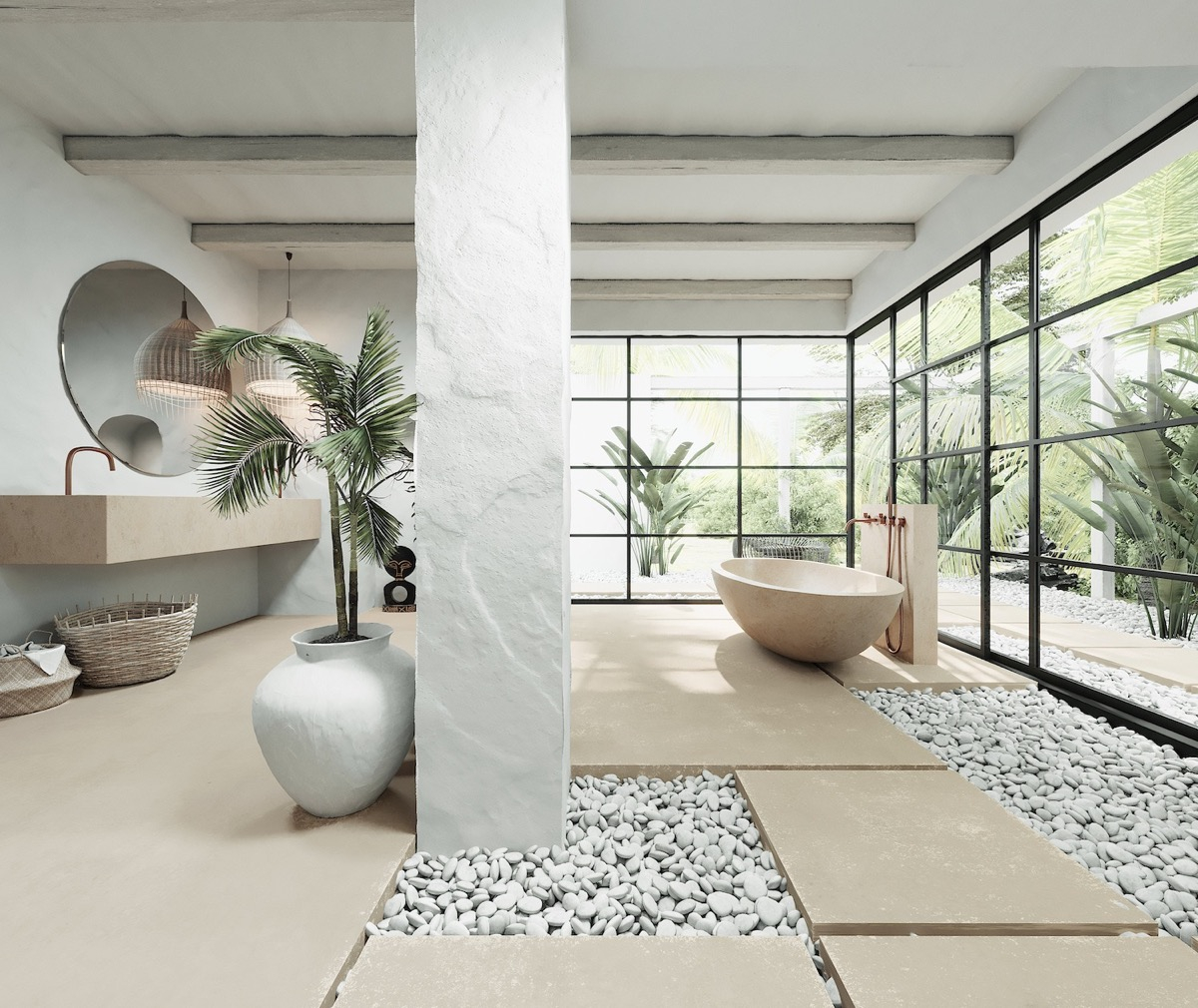Vast bathroom design with naturally inspired adventure for a serenity atmosphere 2