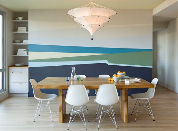 Geometric-dining-room-wall-paint