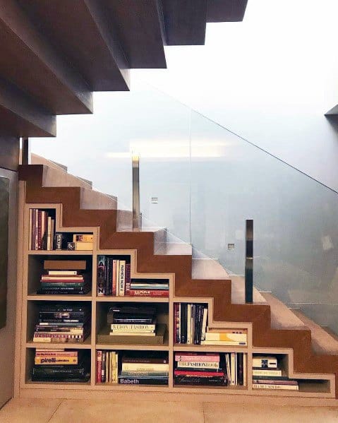 Luxury-under-stairs-ideas-bookcase
