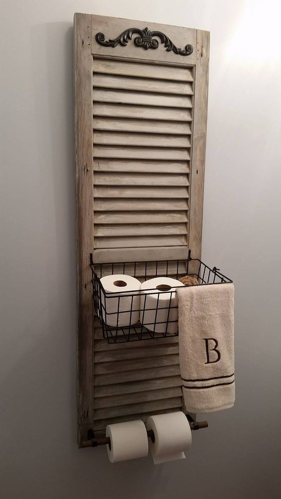 06-a-bathroom-shelf-made-of-an-old-shutter-and-a-metal-basket-is-an-easy-diy-project