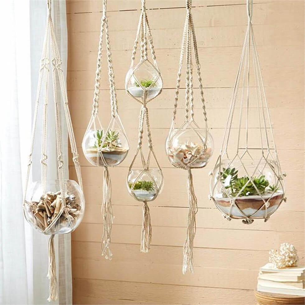 1-03-glass-planters-suspended-from-macrame-hangings