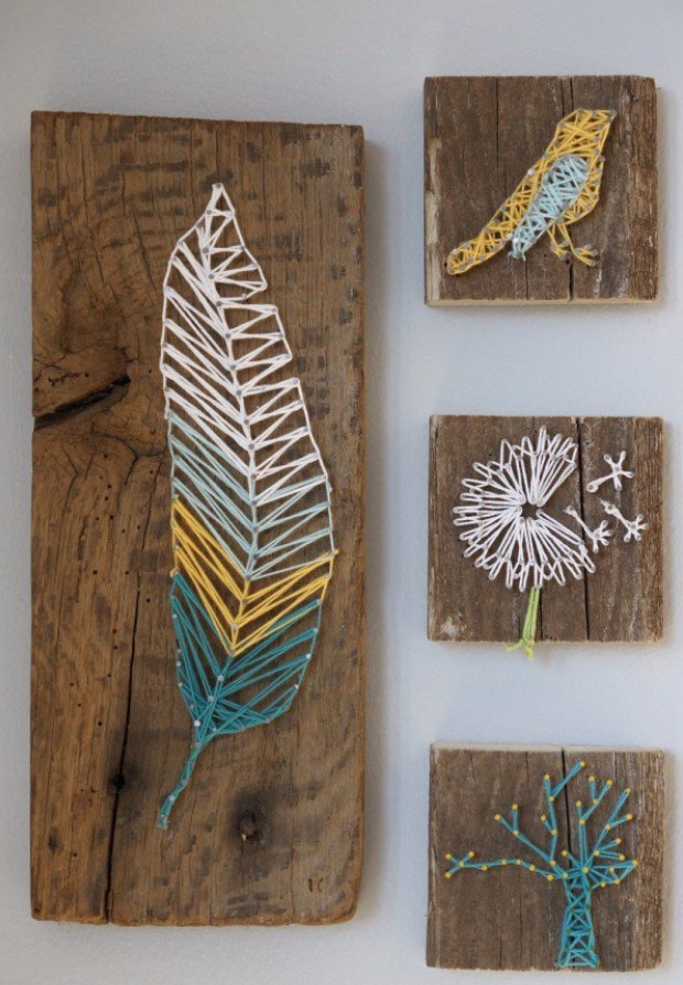 Diy-nail-and-thread-string-art