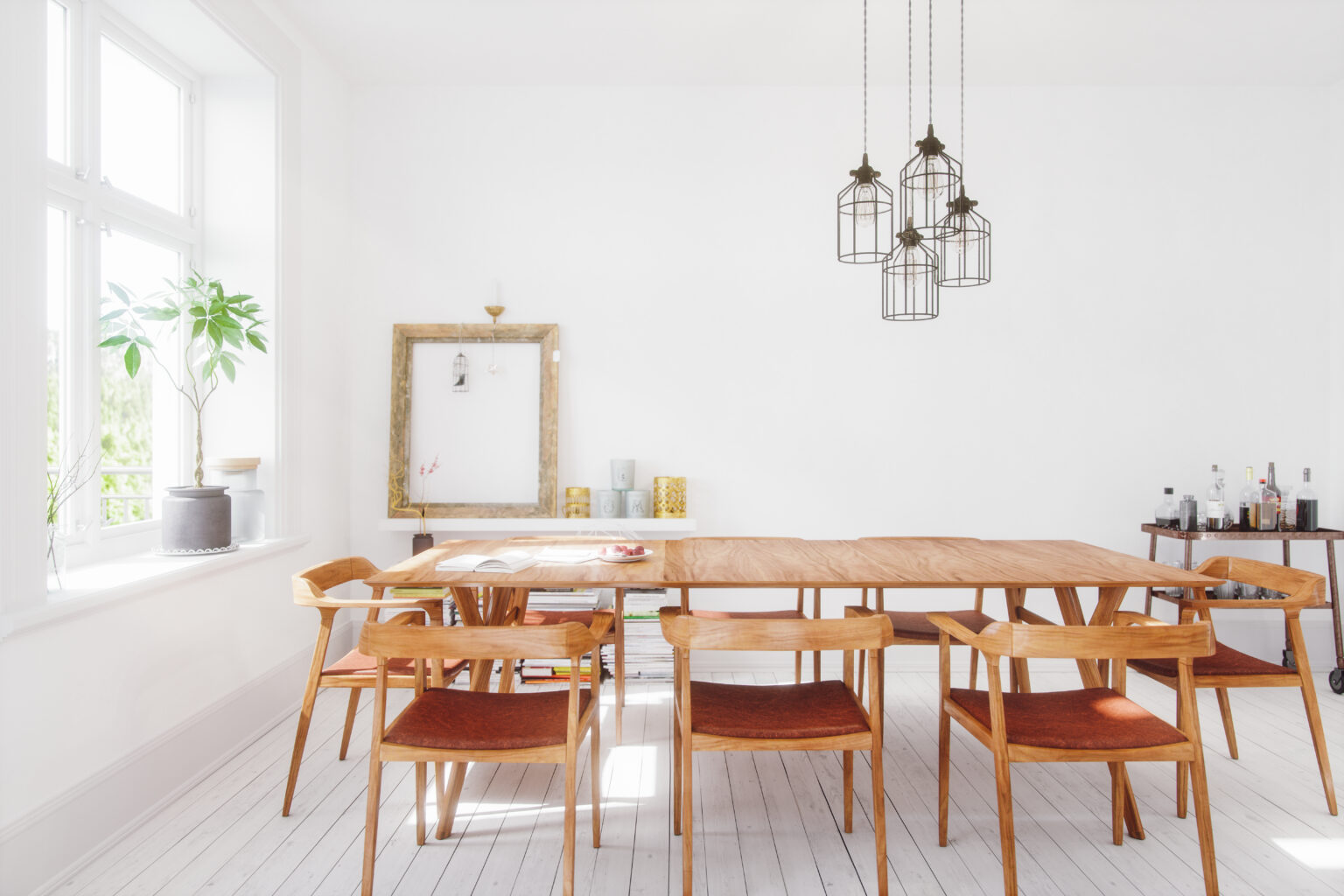 Scandinavian design dining room interior