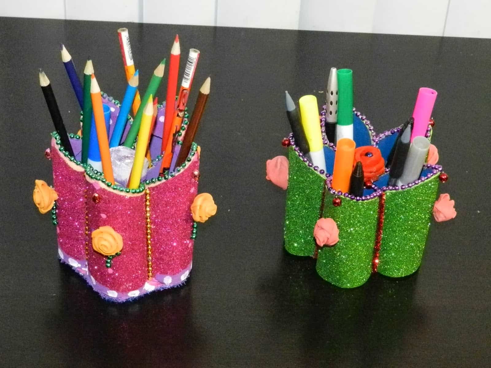 Glitter-foam-pencil-holders