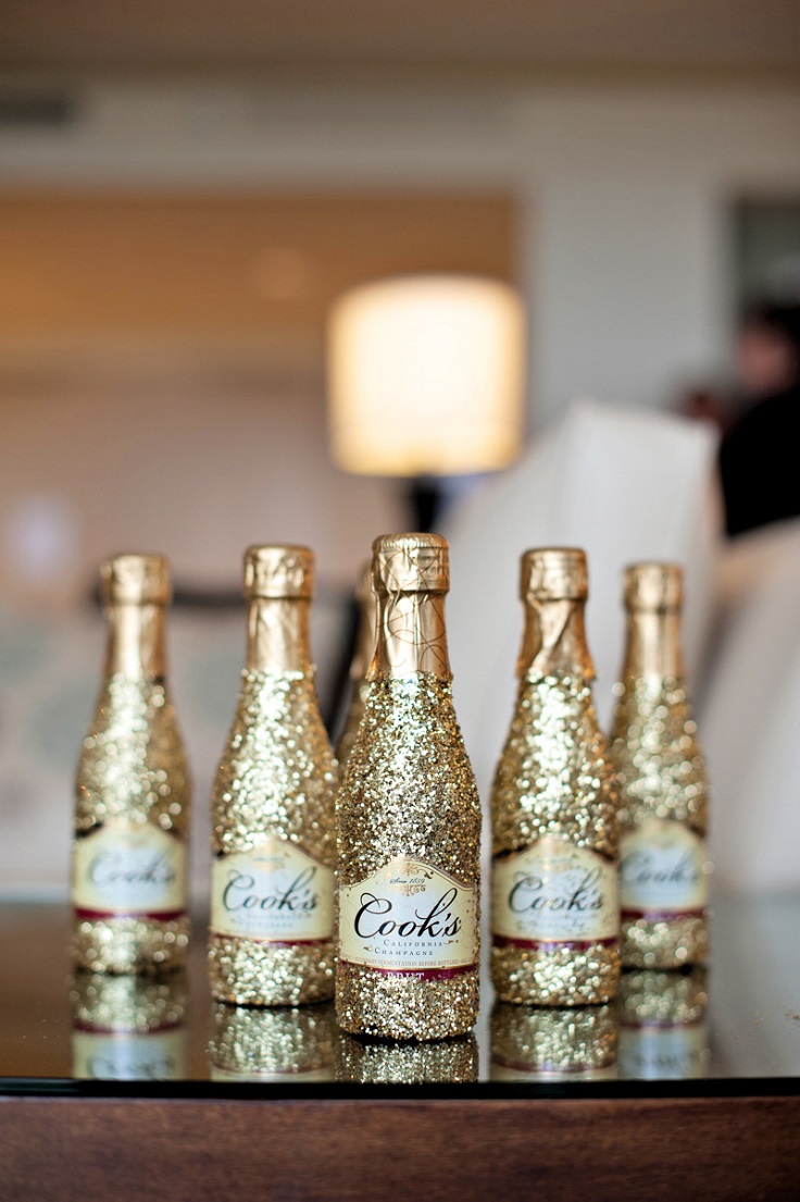 Gold-glitter-champagne-bottles