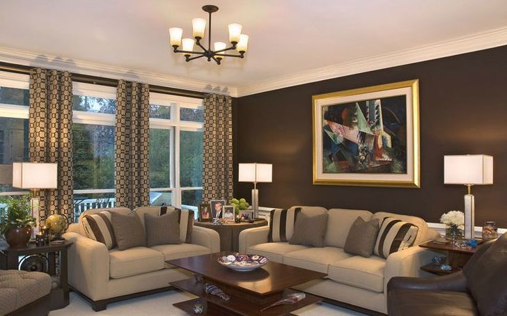 Living-room-with-brown-walls