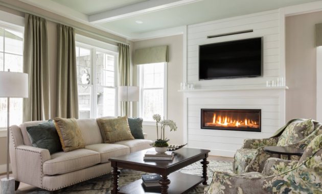 Traditional-living-room-with-fireplace-and-tv-above