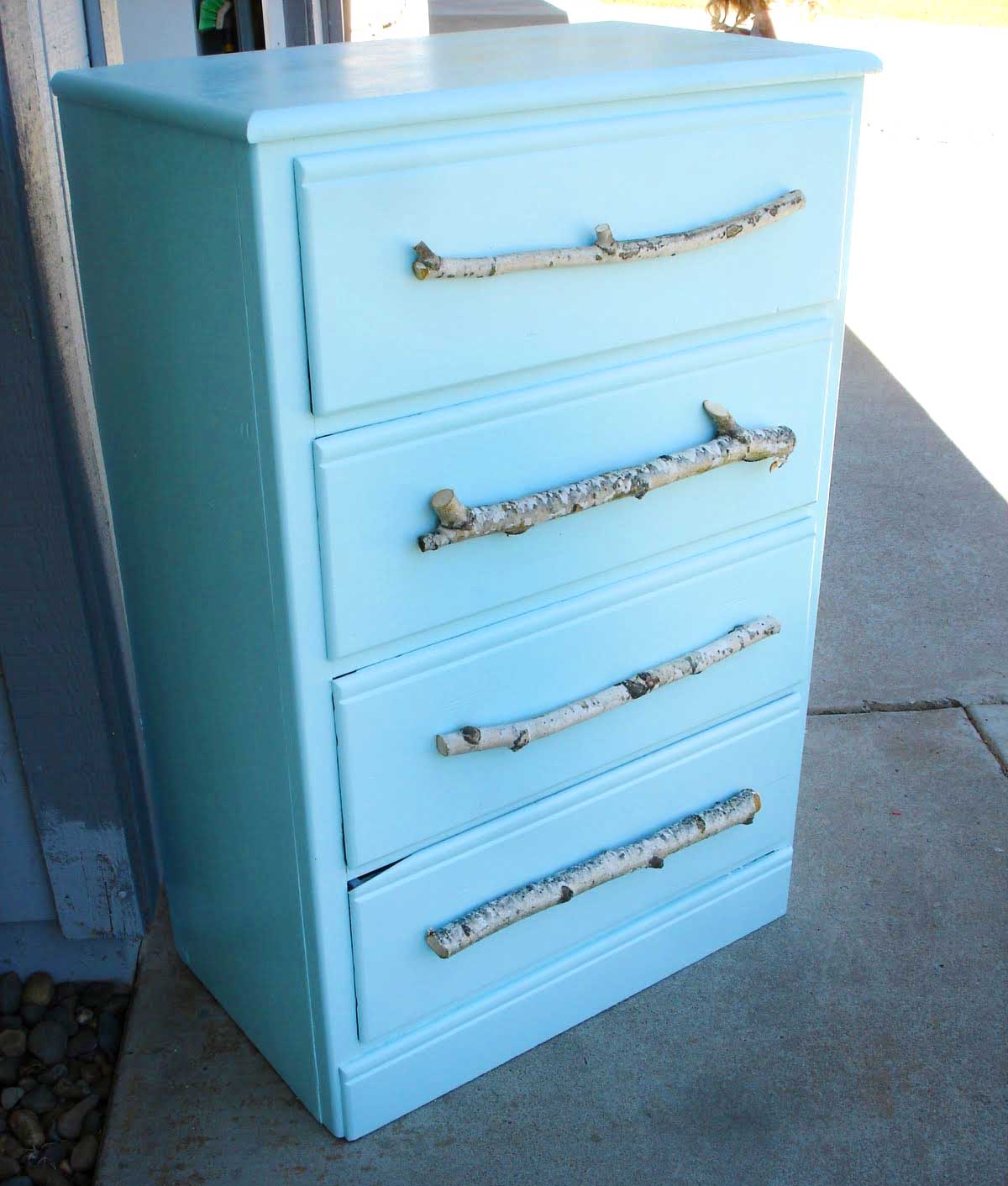 Tree-branch-diy-drawer-pulls-on-baby-blue-dresser