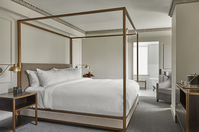 Modern-gold-canopy-bed
