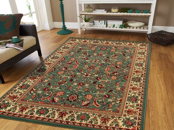 Persian-rug-modern-living-room-wood-flooring-open-shelves-e1536730620307