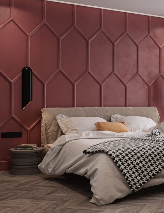 Red-3d-panels-make-a-bold-and-chic-statement-with-shapes-and-the-color-they-add
