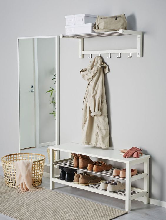 07-a-modern-white-entryway-bench-with-a-double-shoe-rack-is-a-great-ideafor-a-modern-space