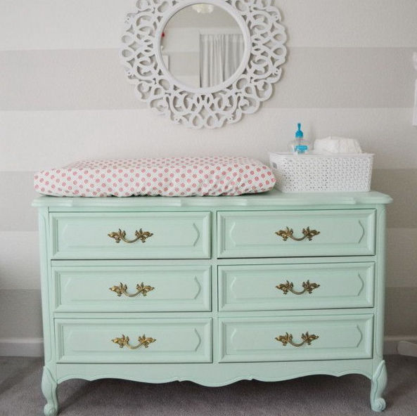 18-mint-colored-dresser-repurposed-into-a-diaper-changing-table