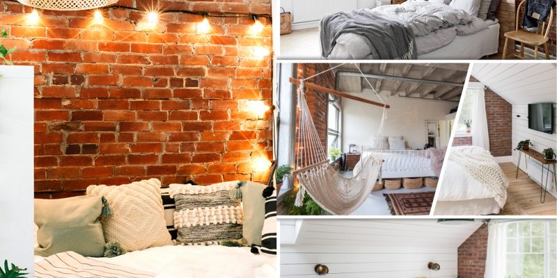 Marvelous bedroom with bricks ideas that show natural beauty and easy warmth fi
