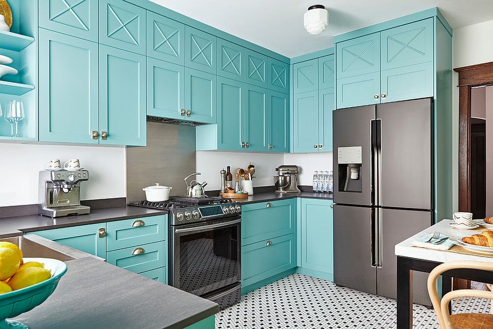 Modern-tropical-style-kitchen-with-cabinets-in-turquoise-1