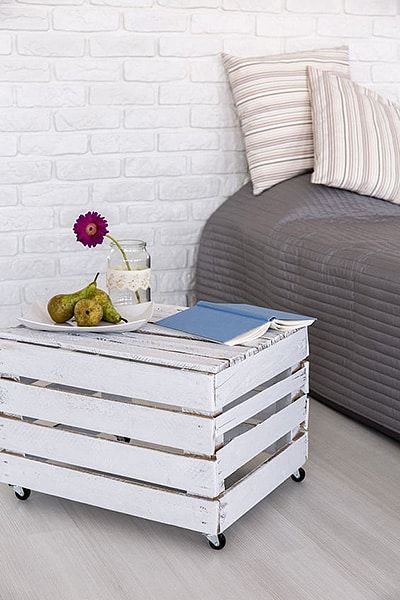 Rolling-wooden-nightstand
