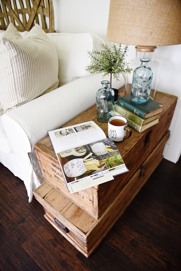 Stacked-trunk-end-table