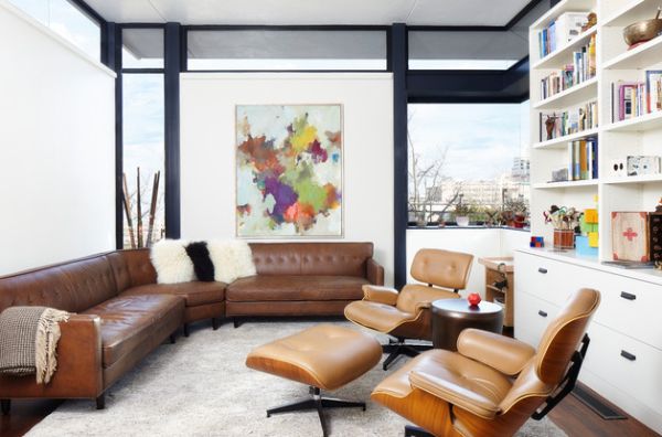 Use-couch-and-seating-in-leather-that-matches-the-eames-lounger