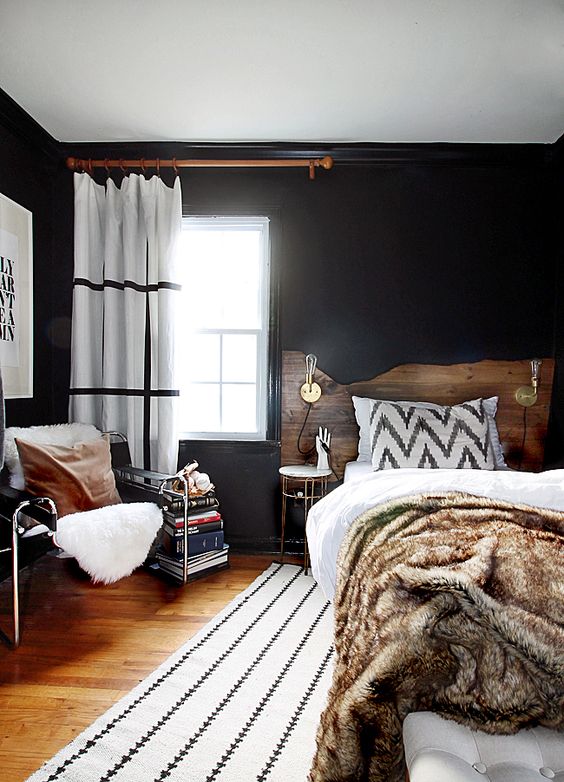 07-a-live-edge-headboard-is-a-trendy-idea-that-brings-a-boho-and-rustic-feel-to-the-space-rock-one-for-sure