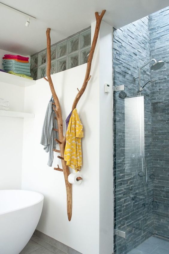 1-a-creative-bathroom-hanger-and-holder-made-of-some-tree-branches-and-hooks-attached-to-them