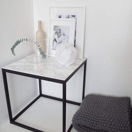 26-a-side-table-with-a-black-metal-base-and-a-white-marble-countertop-if-you-cant-afford-marble-go-for-contact-paper