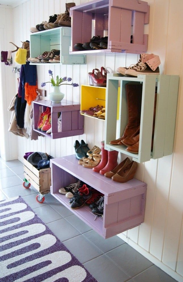Colorful-mudroom-design-storage