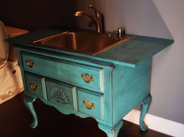 Repurpose-furniture-into-a-sink
