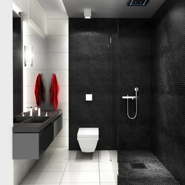 Walk-in-shower-ideas-glass-wall-modern-bathroom-tiles-black-and-white