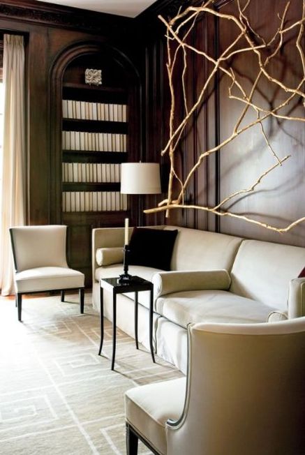 A-stunning-wall-decoration-fully-made-of-bleached-branches-is-a-cool-idea-to-enliven-such-a-formal-space