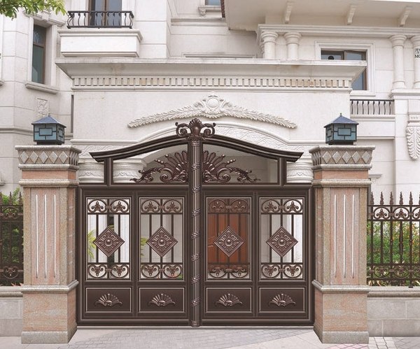 Elegant-metal-garden-gates-ornate-wrought-iron-gates-house-exterior-design-ideas