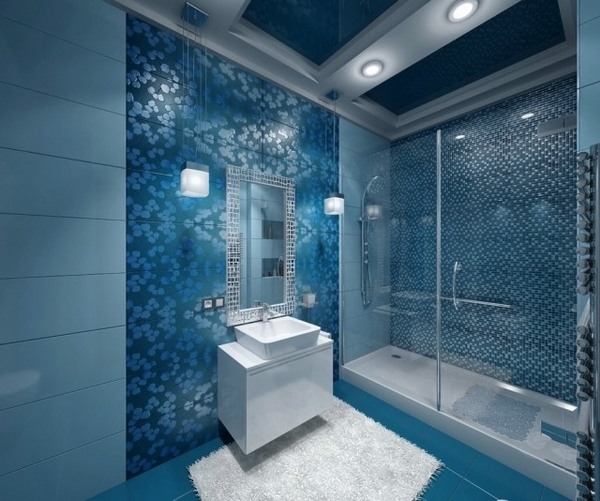 Walk-in-shower-ideas-bathroom-design-ideas-sliding-glass-doors-blue-mosaic-tiles