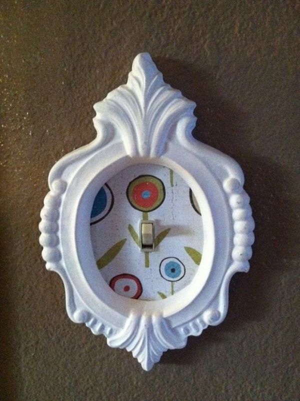 White-framed-lightswitch-cover