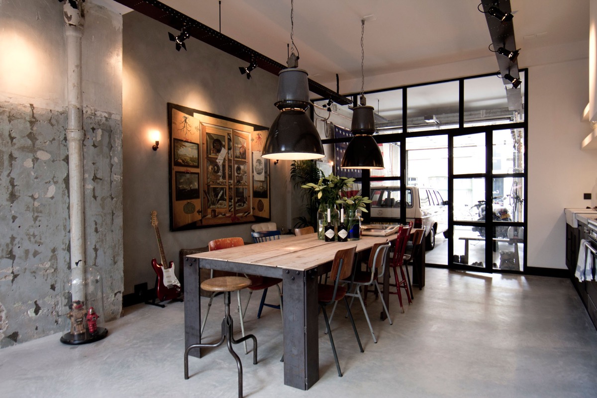 Wood-and-metal-dining-table