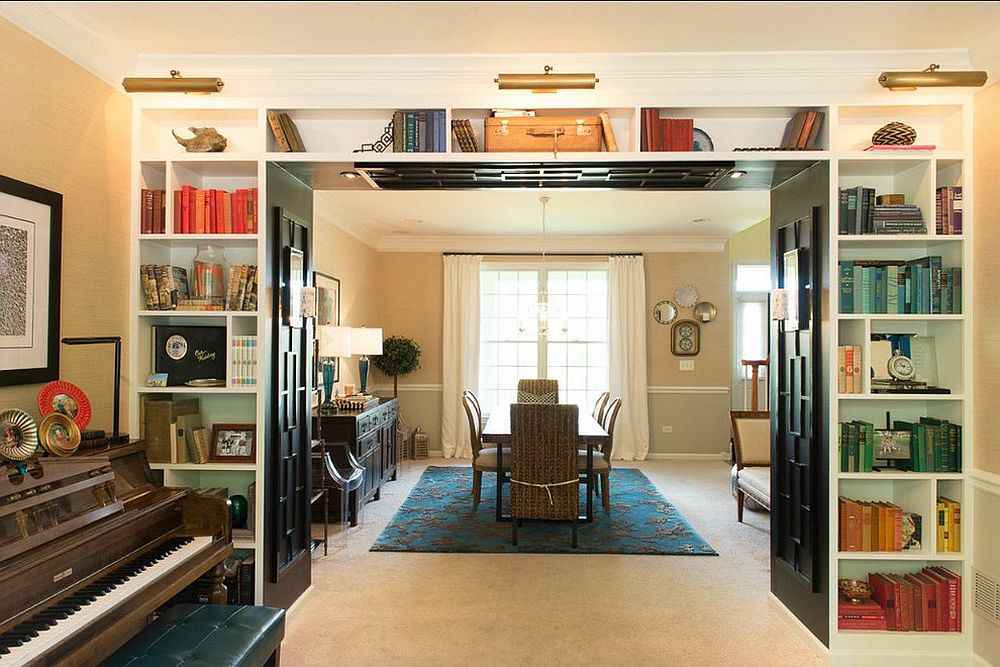 1-music-room-of-the-house-with-smart-and-simple-shelves-that-wrap-themselves-around-the-doorway