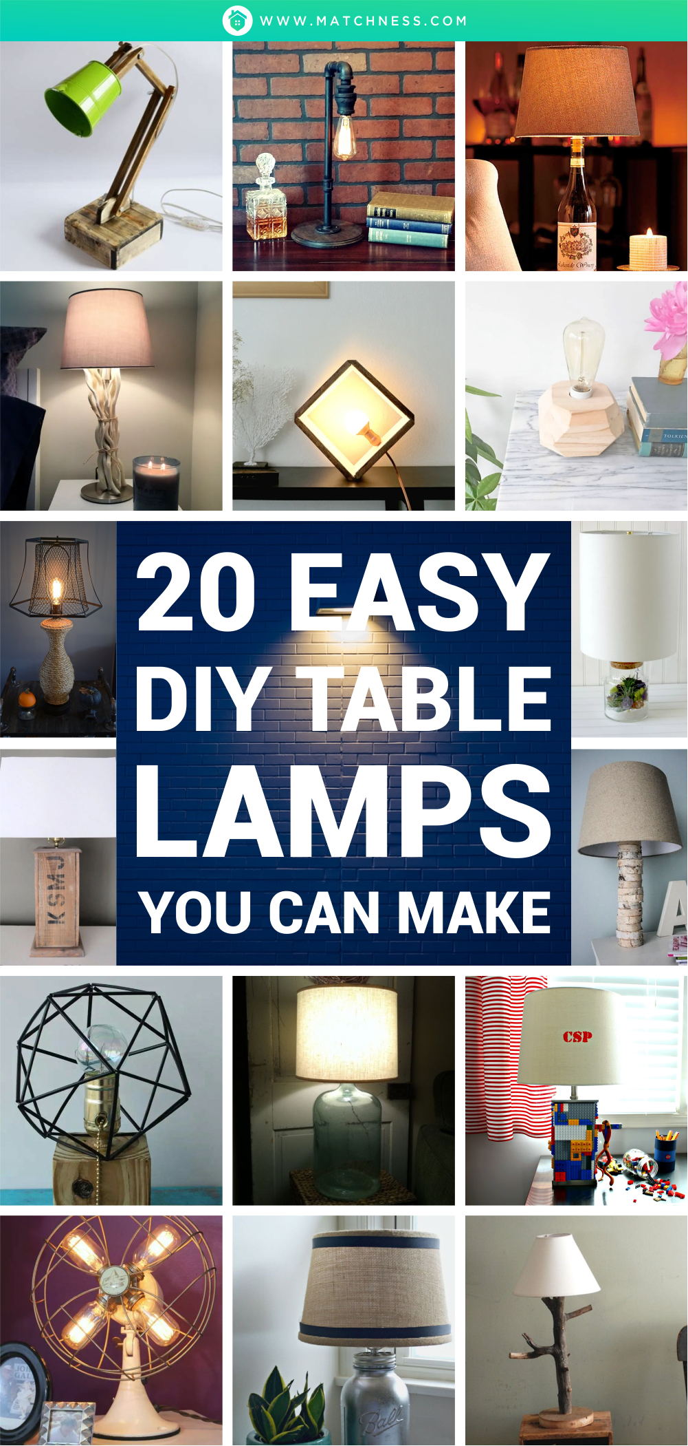20 easy diy table lamps you can make1