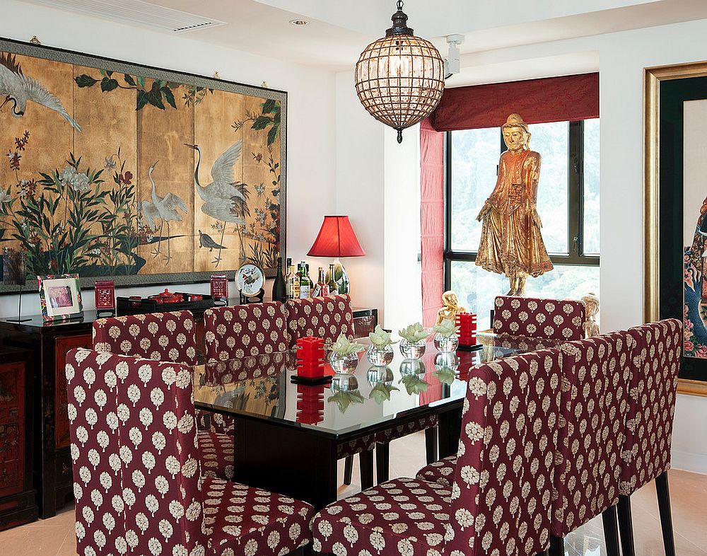 Asian-inspired-dining-room-filled-with-color-and-pattern