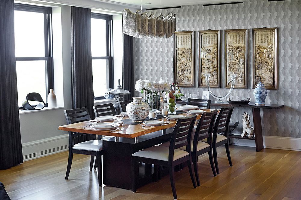 Asian-themed-scrolls-and-decorative-pieces-add-to-the-style-of-the-dining-room