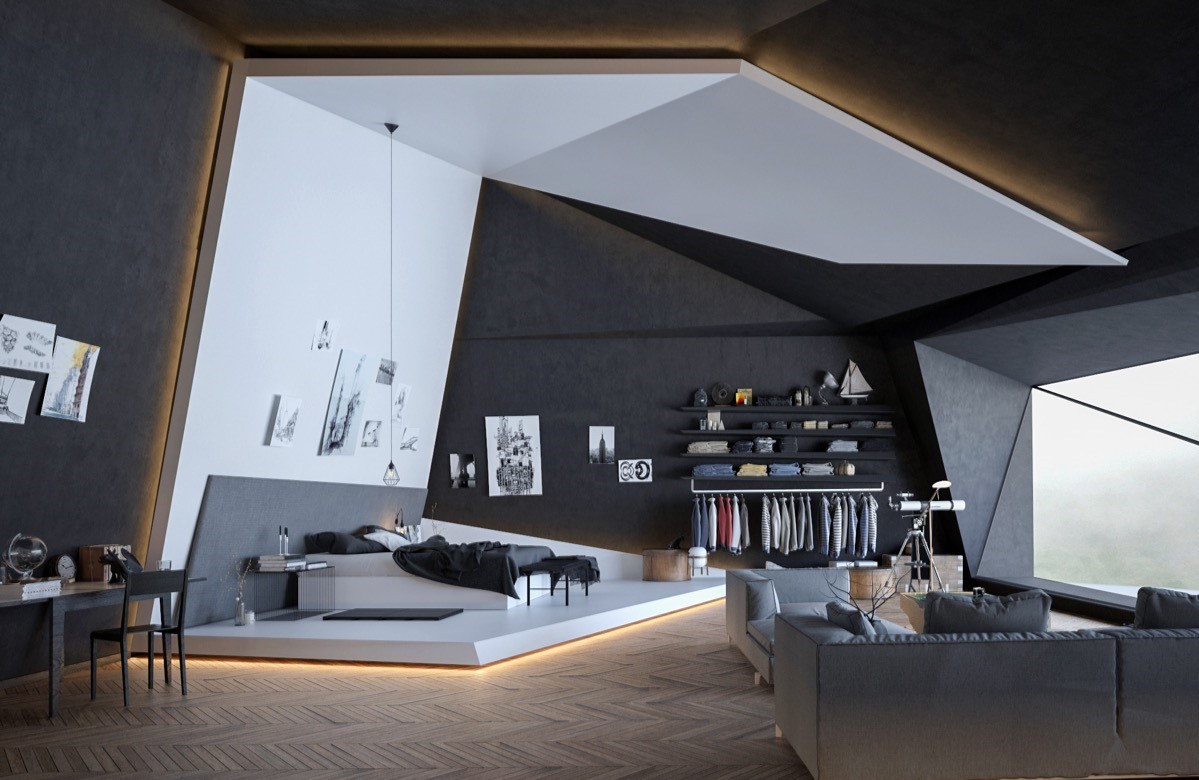 Black-loft-bedroom-1