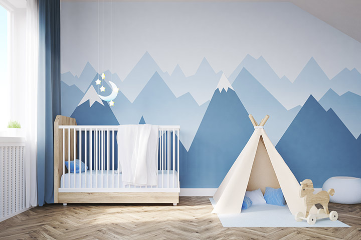 Mountain-murals-theme-baby-boy-room-idea