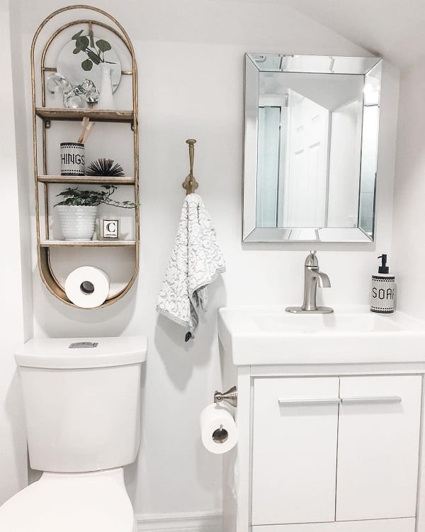 Basement-bathroom-shelf-decor-violets_and_lilacs