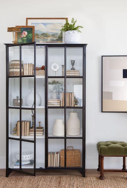 Black-glass-door-display-cabinet
