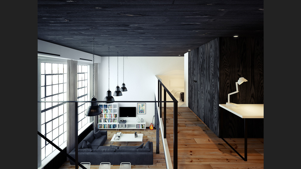 Black-white-loft-living